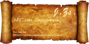 Józan Zsuzsanna névjegykártya